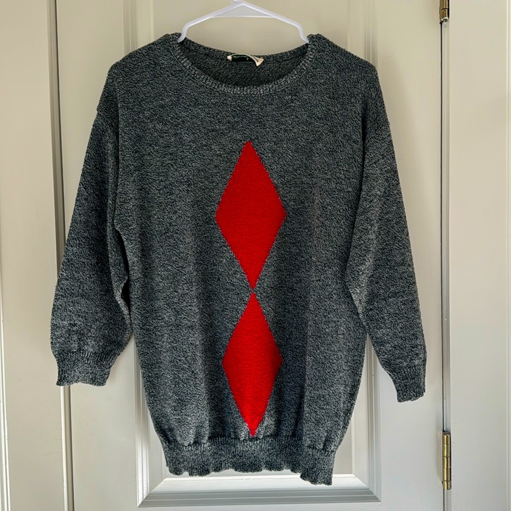 Vintage Blake by Devon gray and red sweater